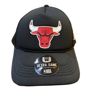 Chicago Bulls Ultra Game Official NBA Snapback Hat Cap Black Classic Red Logo